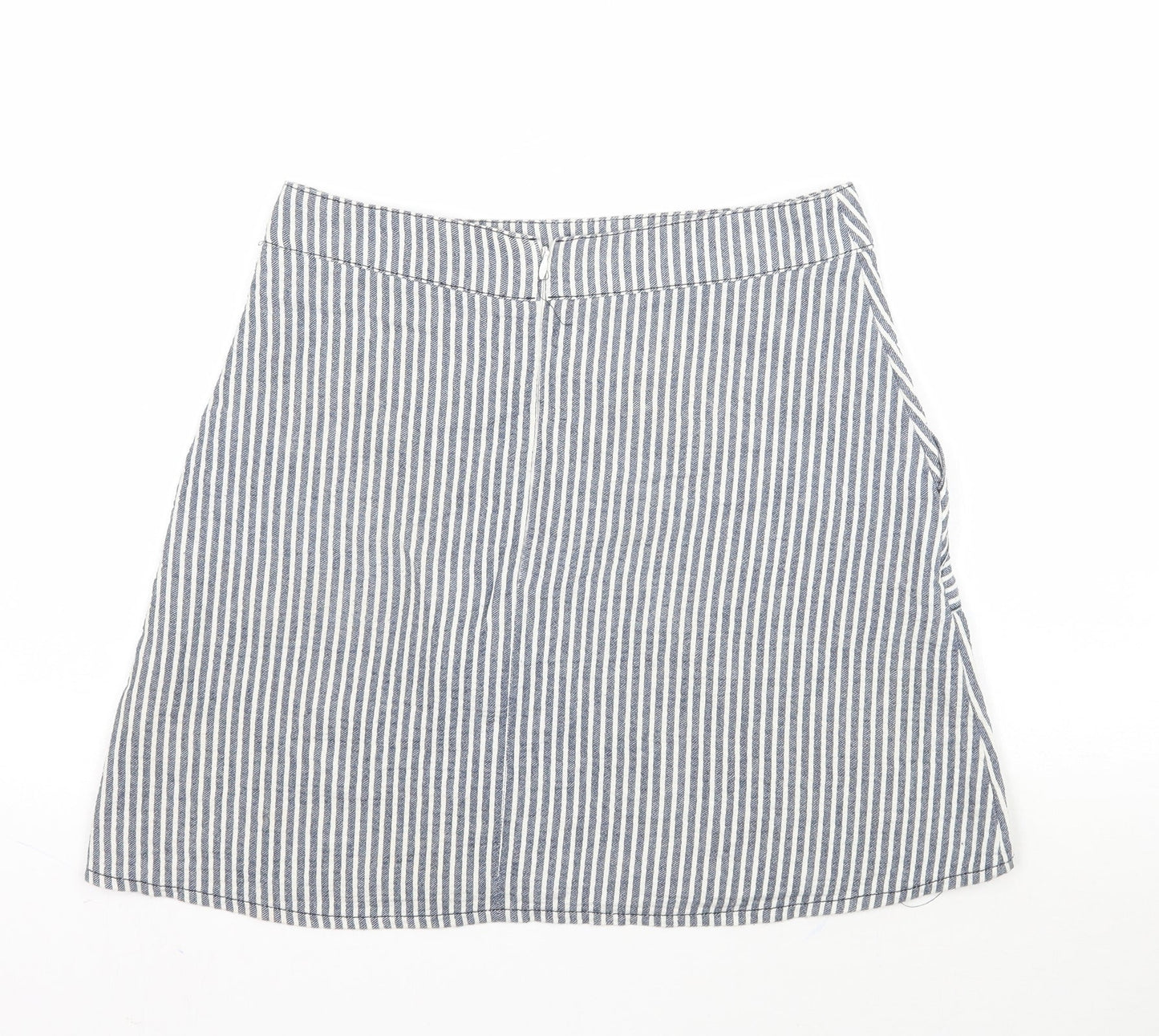 Cooperative Womens Blue Striped  A-Line Skirt Size S
