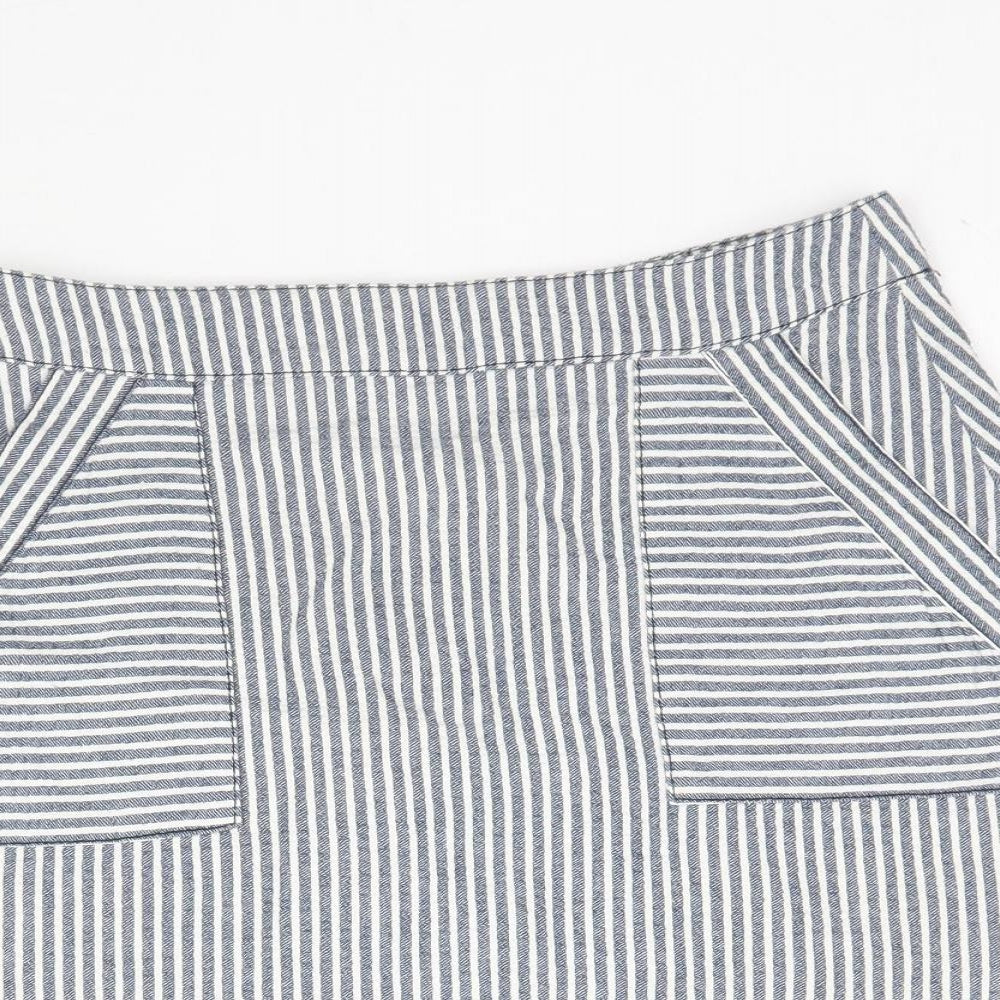 Cooperative Womens Blue Striped  A-Line Skirt Size S