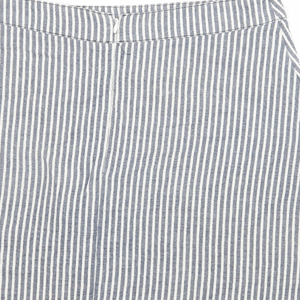 Cooperative Womens Blue Striped  A-Line Skirt Size S