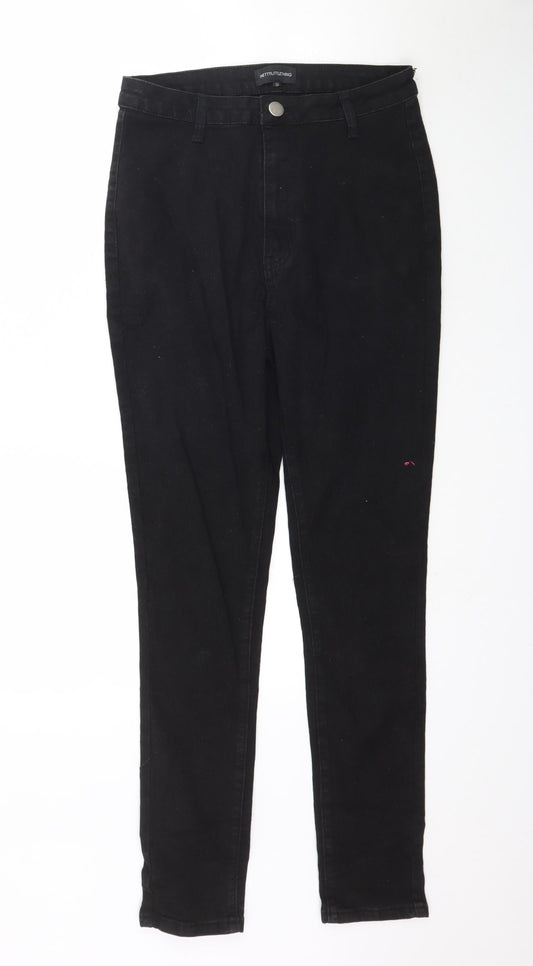 PRETTYLITTLETHING Womens Black  Denim Skinny Jeans Size 10 L30 in