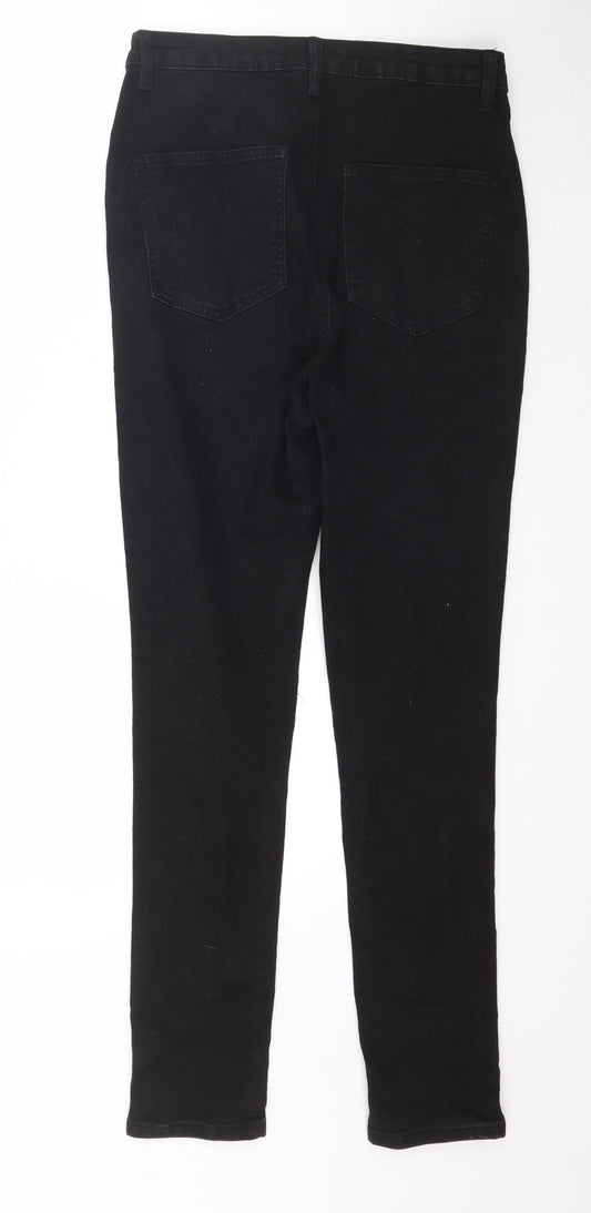 PRETTYLITTLETHING Womens Black  Denim Skinny Jeans Size 10 L30 in