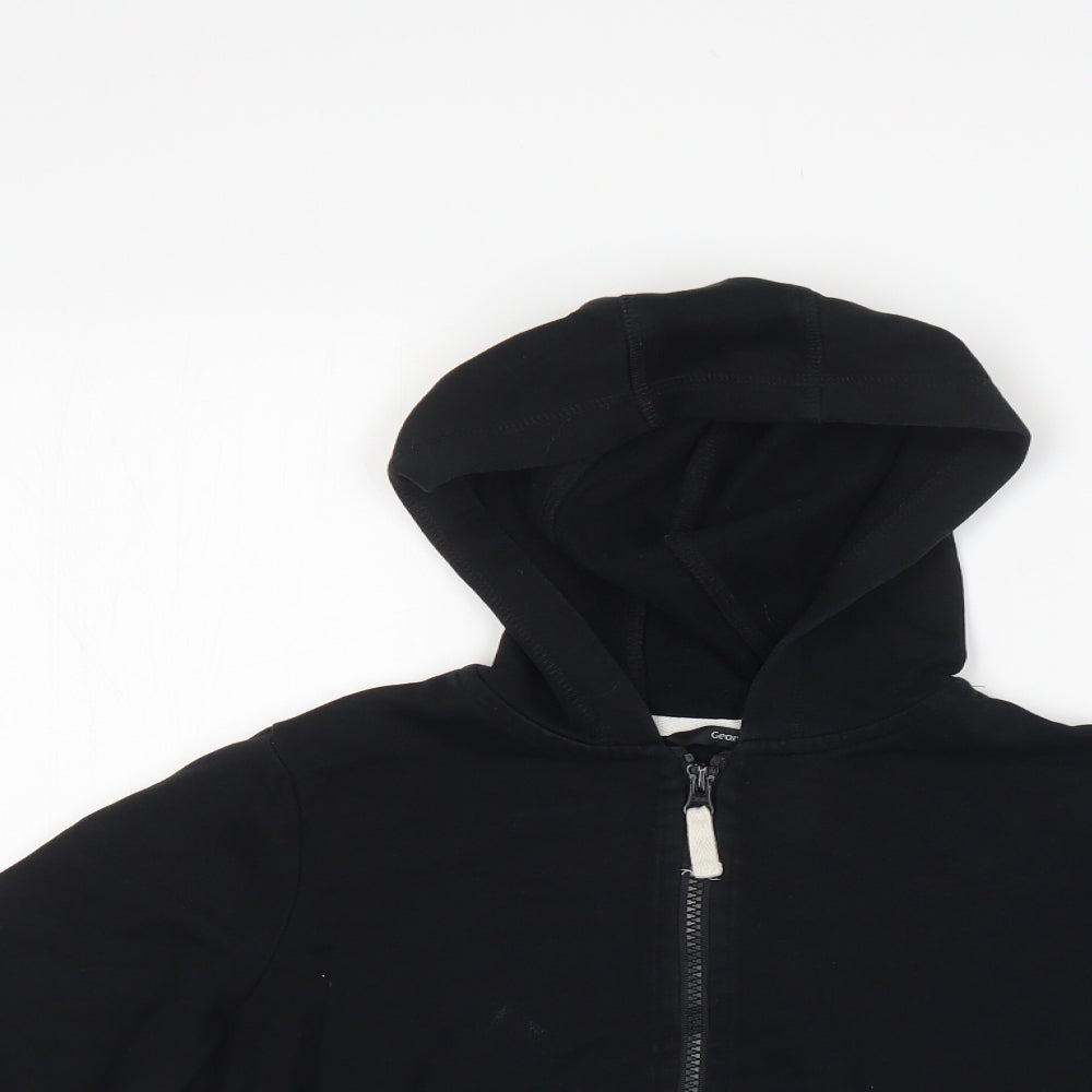 George Boys Black   Full Zip Hoodie Size 9-10 Years
