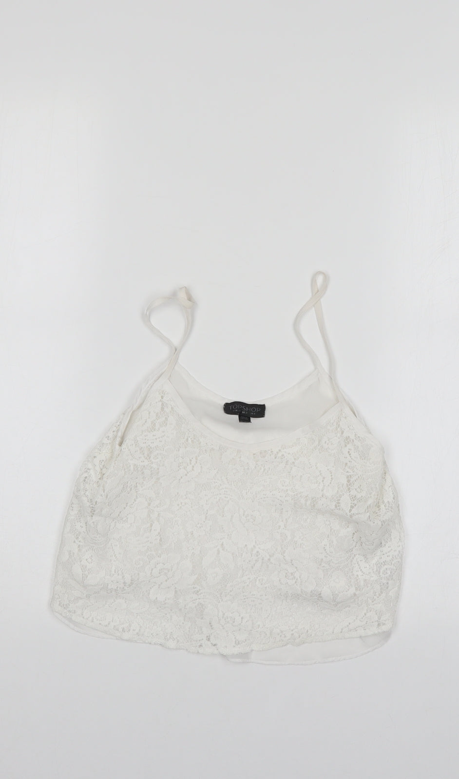 Top Shop Womens White Floral  Basic Blouse Size 6