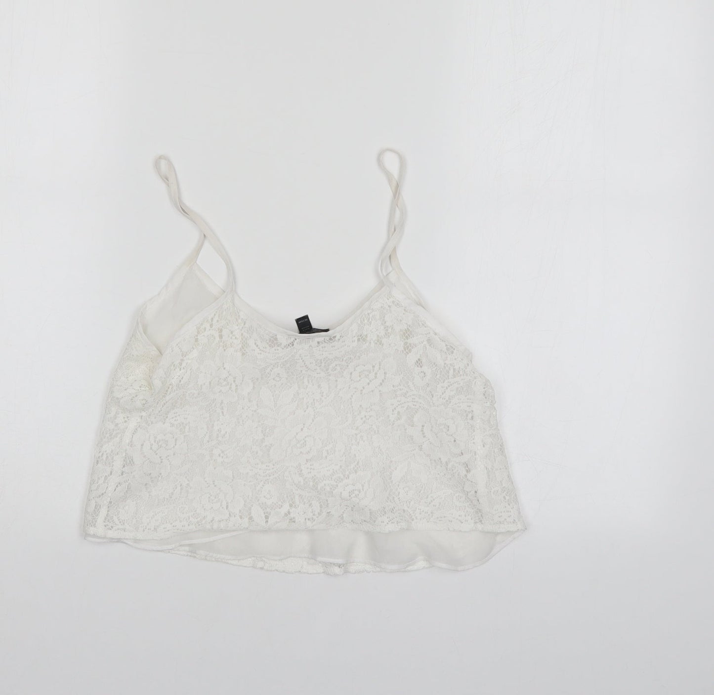 Top Shop Womens White Floral  Basic Blouse Size 6