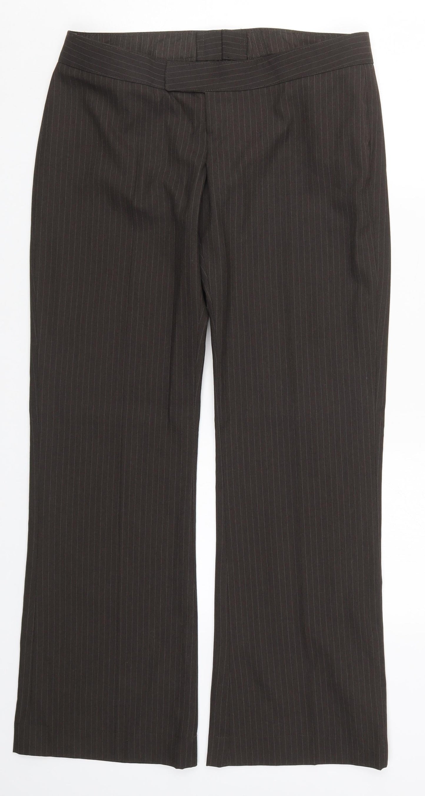 Preworn Womens Brown Striped  Trousers  Size 32 in L29 in