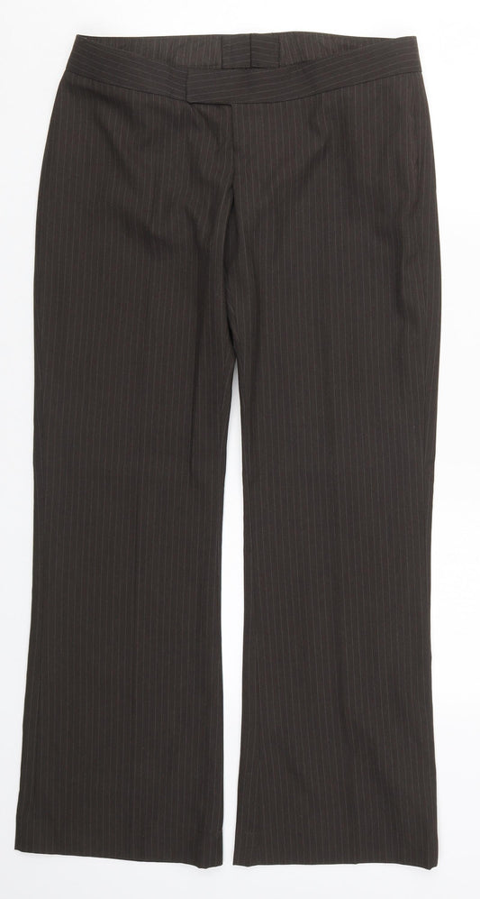 Preworn Womens Brown Striped  Trousers  Size 32 in L29 in