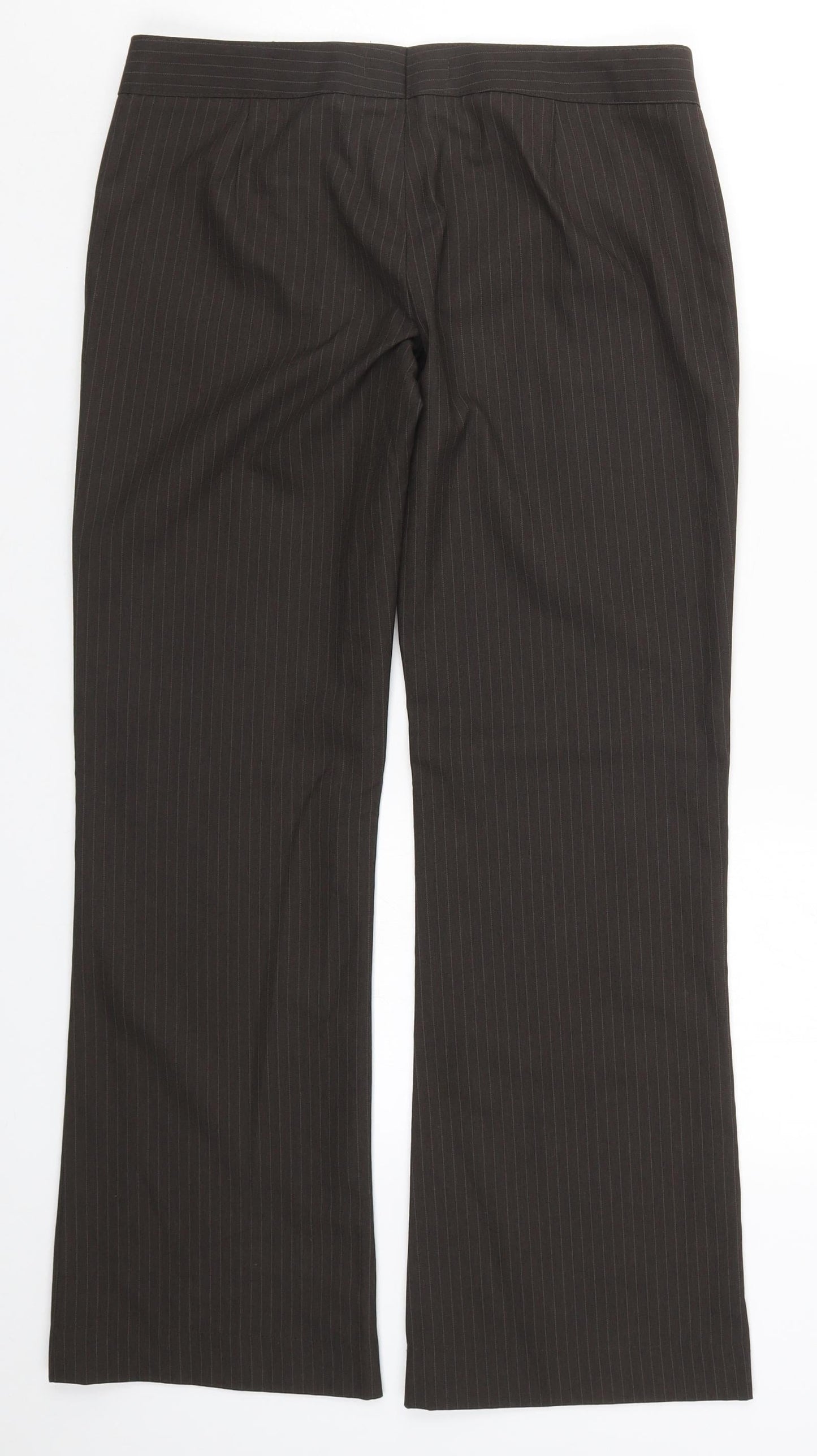 Preworn Womens Brown Striped  Trousers  Size 32 in L29 in