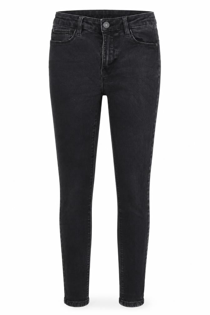 Front view of Denim Co women’s black denim skinny jeans, size UK 10, 26.5-inch leg