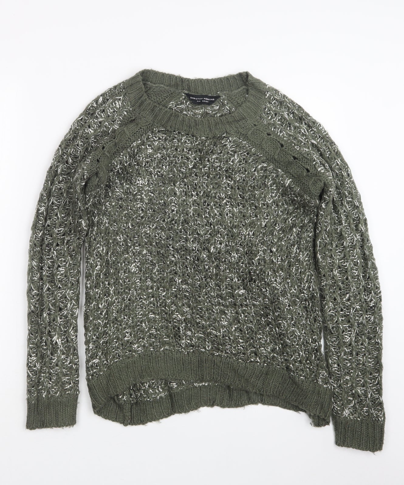 Dorothy Perkins Womens Green  Knit Pullover Jumper Size 8