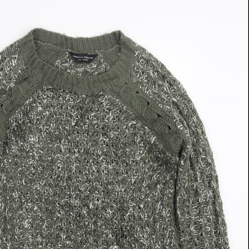 Dorothy Perkins Womens Green  Knit Pullover Jumper Size 8