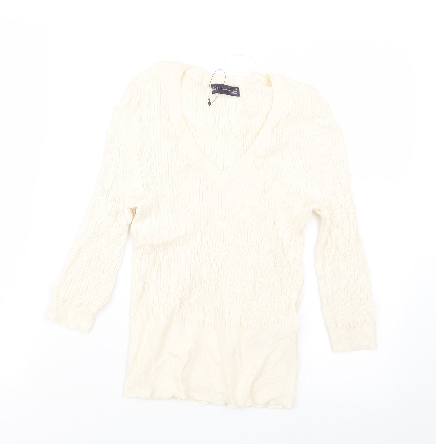 Marks and Spencer Womens Ivory   Pullover Jumper Size 10