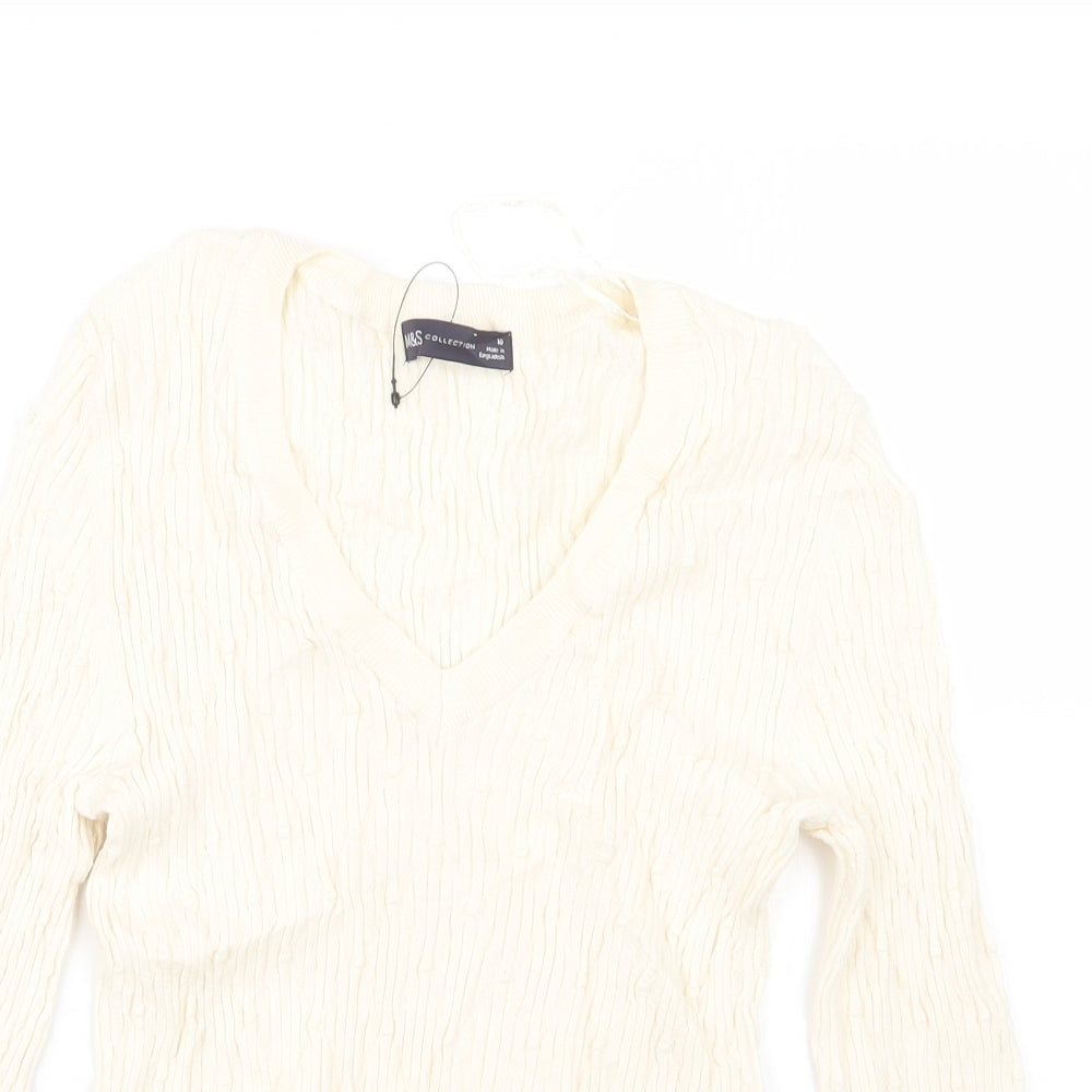 Marks and Spencer Womens Ivory   Pullover Jumper Size 10