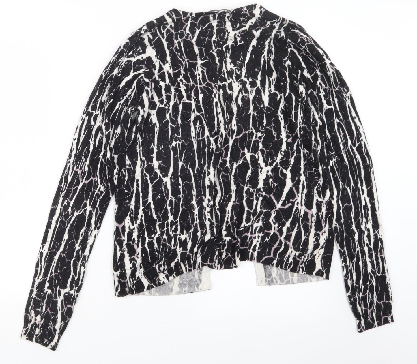 Marks and Spencer Womens Black Geometric Knit Cape Jumper Size 10