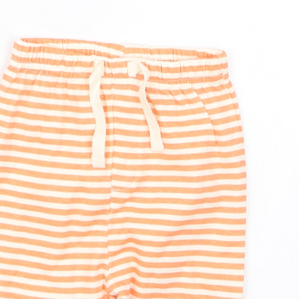 Mini Cuddles Boys Orange Striped  Capri Trousers Size 3-6 Months