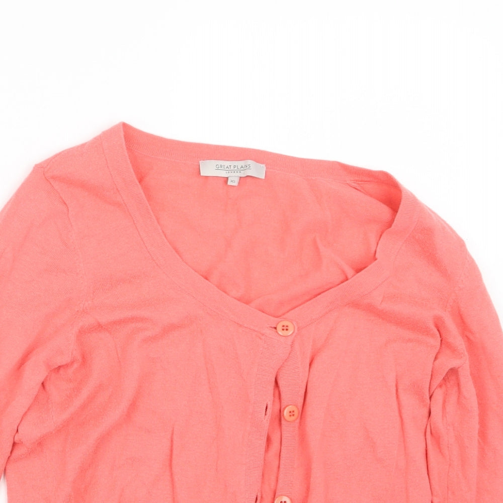 Great plains Womens Pink  Knit Cardigan Jumper Size XS