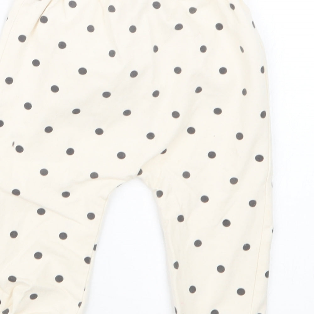 TU Girls Ivory Polka Dot  Capri Trousers Size 6-9 Months