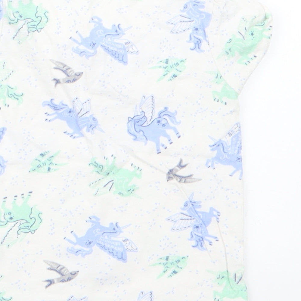 Nutmeg Girls Blue Geometric  Basic T-Shirt Size 6-9 Months  - Unicorn