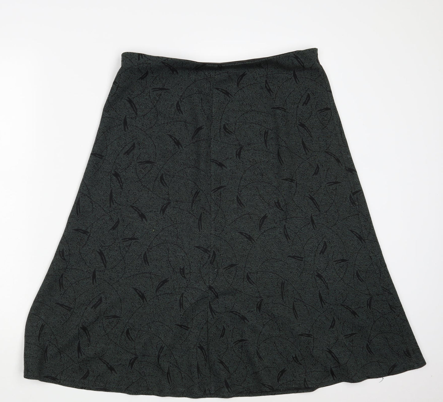 BM Womens Green Geometric  A-Line Skirt Size 14