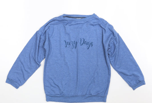 Avenue Womens Blue   Pullover Sweatshirt Size S  - Lazy Days