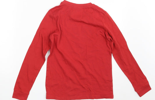 Lilly & Dan Girls Red   Top Pyjama Top Size 9-10 Years  - Seasonal Christmas Festive Holiday