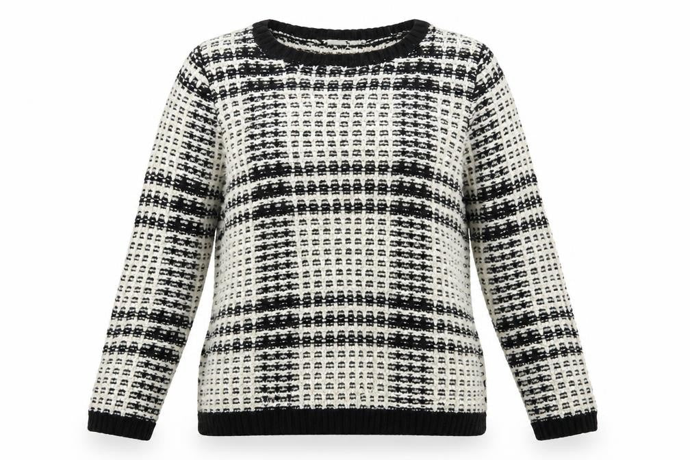 TU Womens White Check  Pullover Jumper Size 14