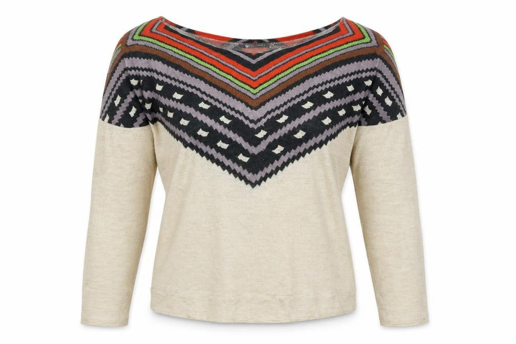 QED London Womens Multicoloured Argyle/Diamond  Pullover Sweatshirt Size M