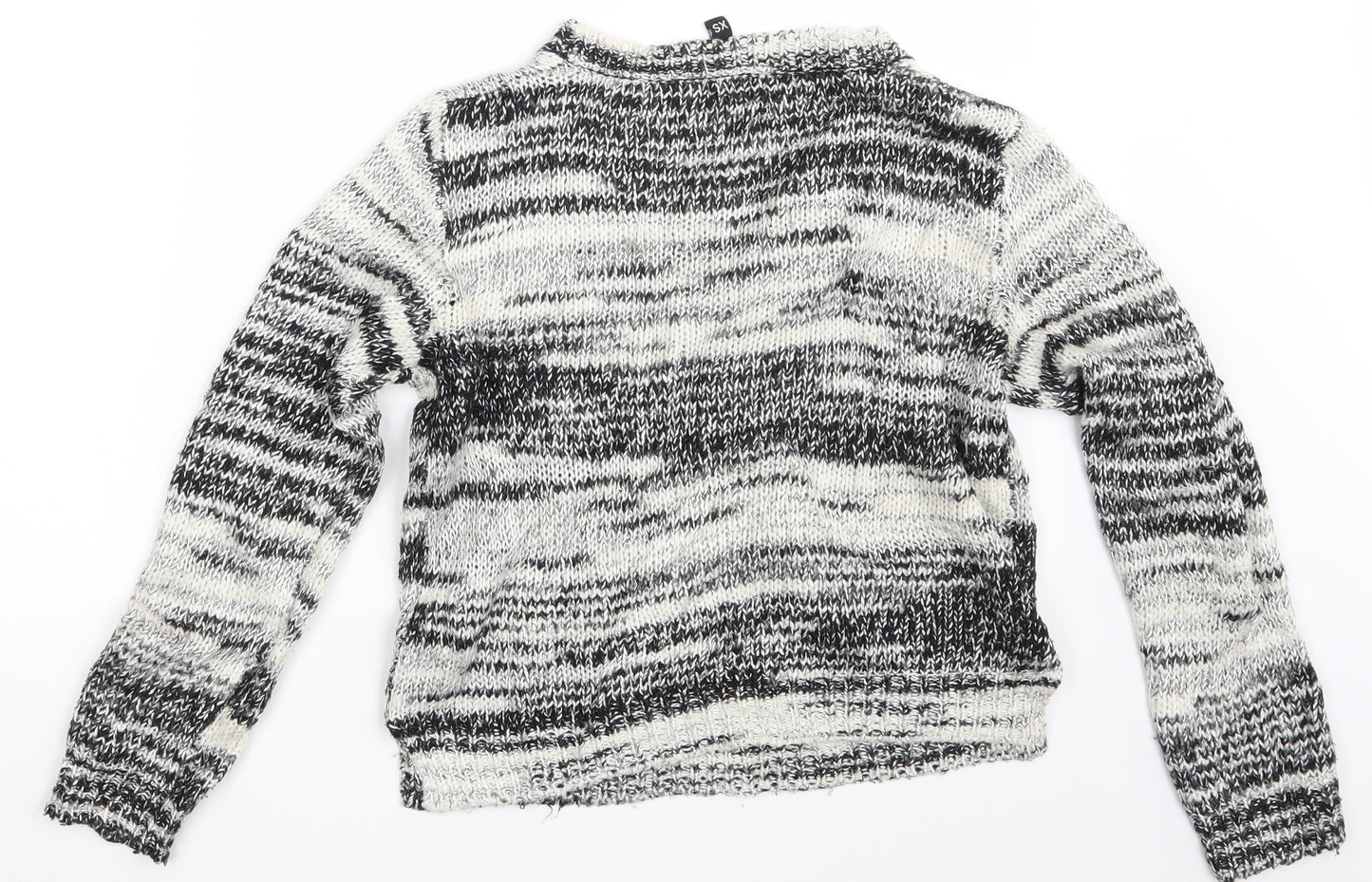 H&M Womens White Geometric  Pullover Jumper Size XS