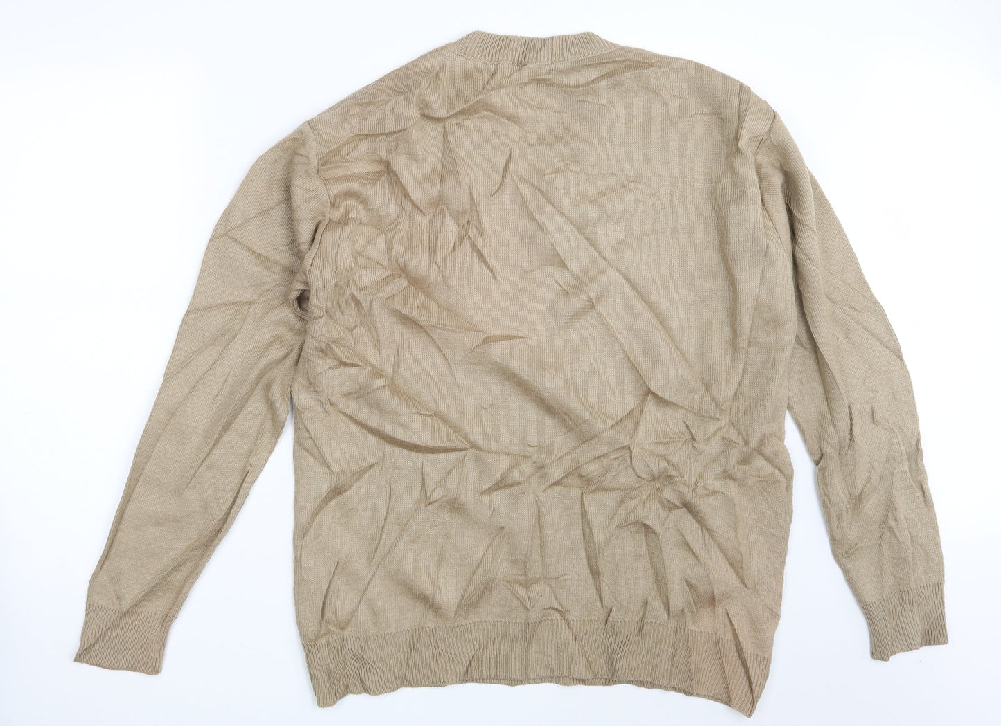 Berringer Mens Beige Geometric  Pullover Jumper Size XL