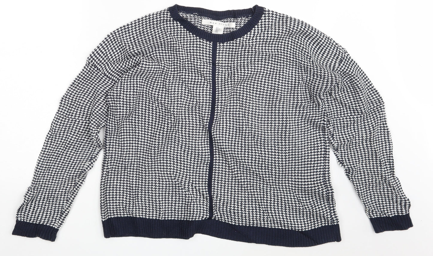 Max Studio Womens White  Knit Pullover Jumper Size L