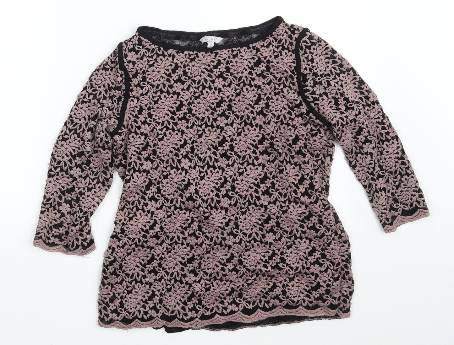 M&S Womens Black Floral  Pullover Jumper Size 14