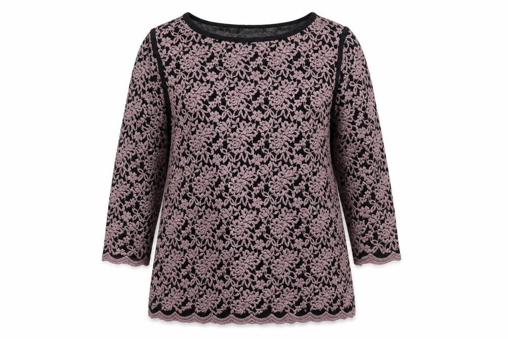 M&S Womens Black Floral  Pullover Jumper Size 14