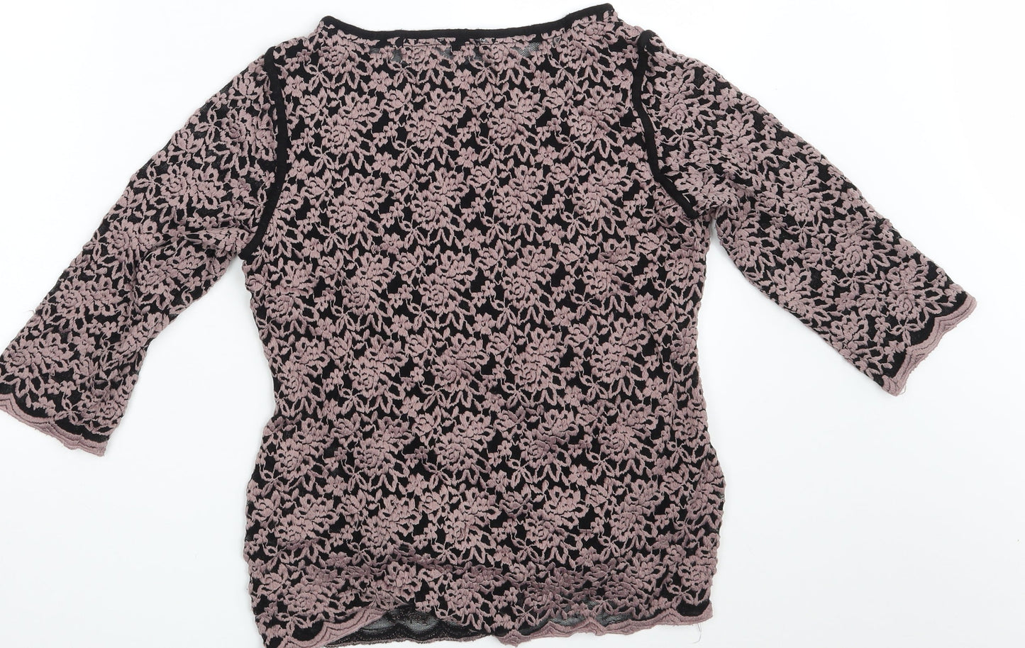 M&S Womens Black Floral  Pullover Jumper Size 14