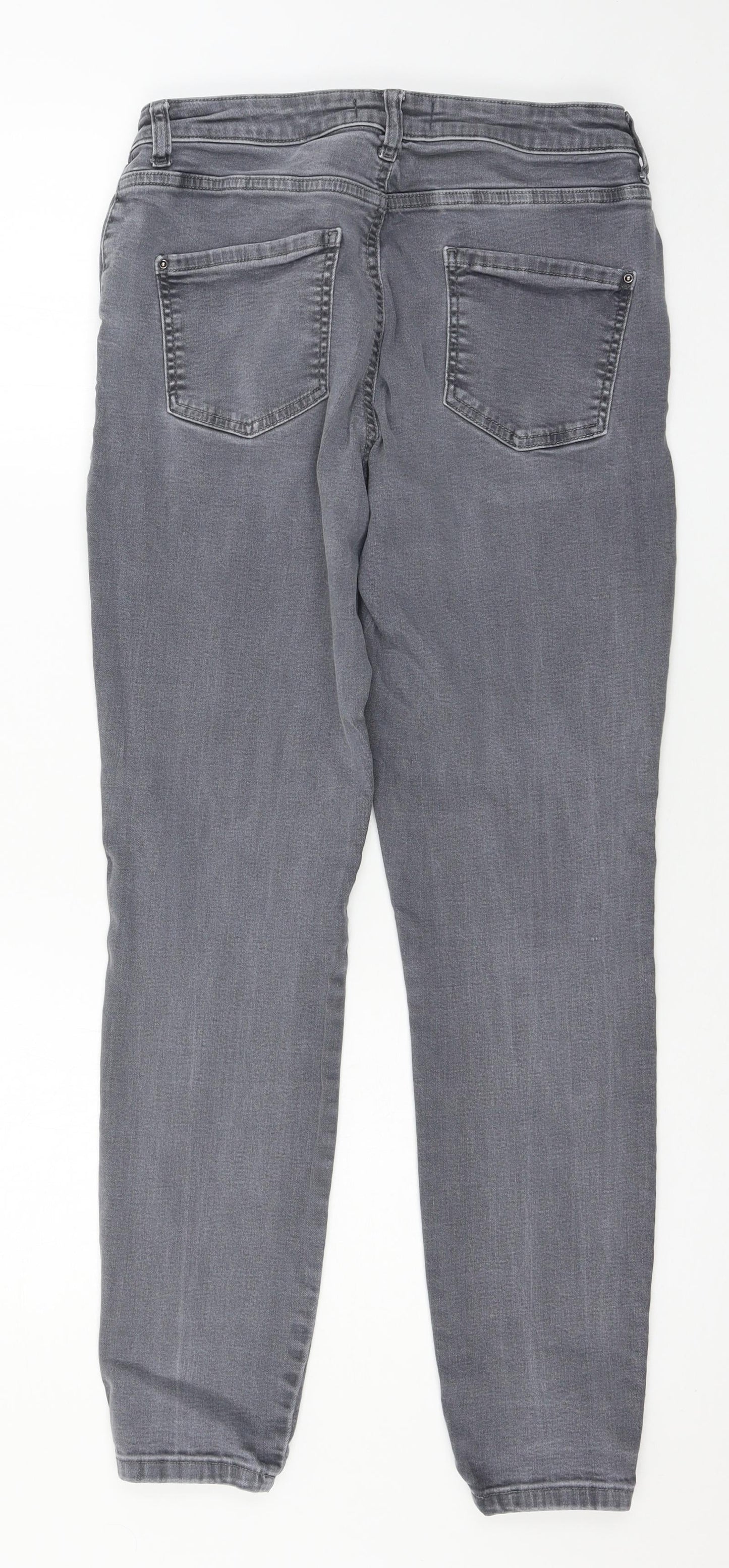 Dorothy Perkins Womens Grey  Denim Skinny Jeans Size 12 L28 in