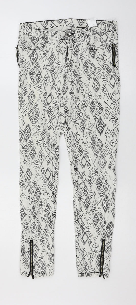 BIG STAR Womens White Geometric Denim Skinny Jeans Size 30 in L29 in