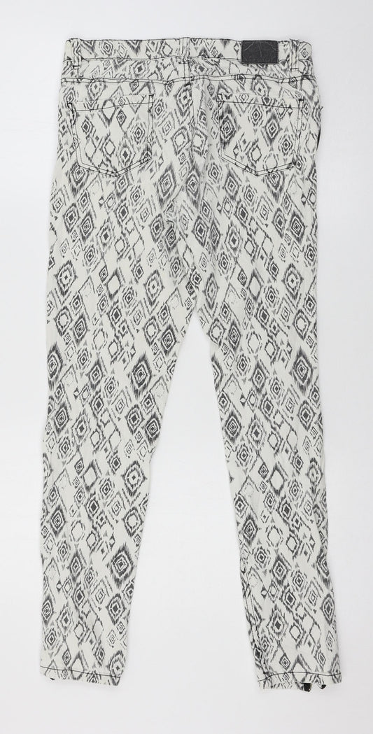 BIG STAR Womens White Geometric Denim Skinny Jeans Size 30 in L29 in