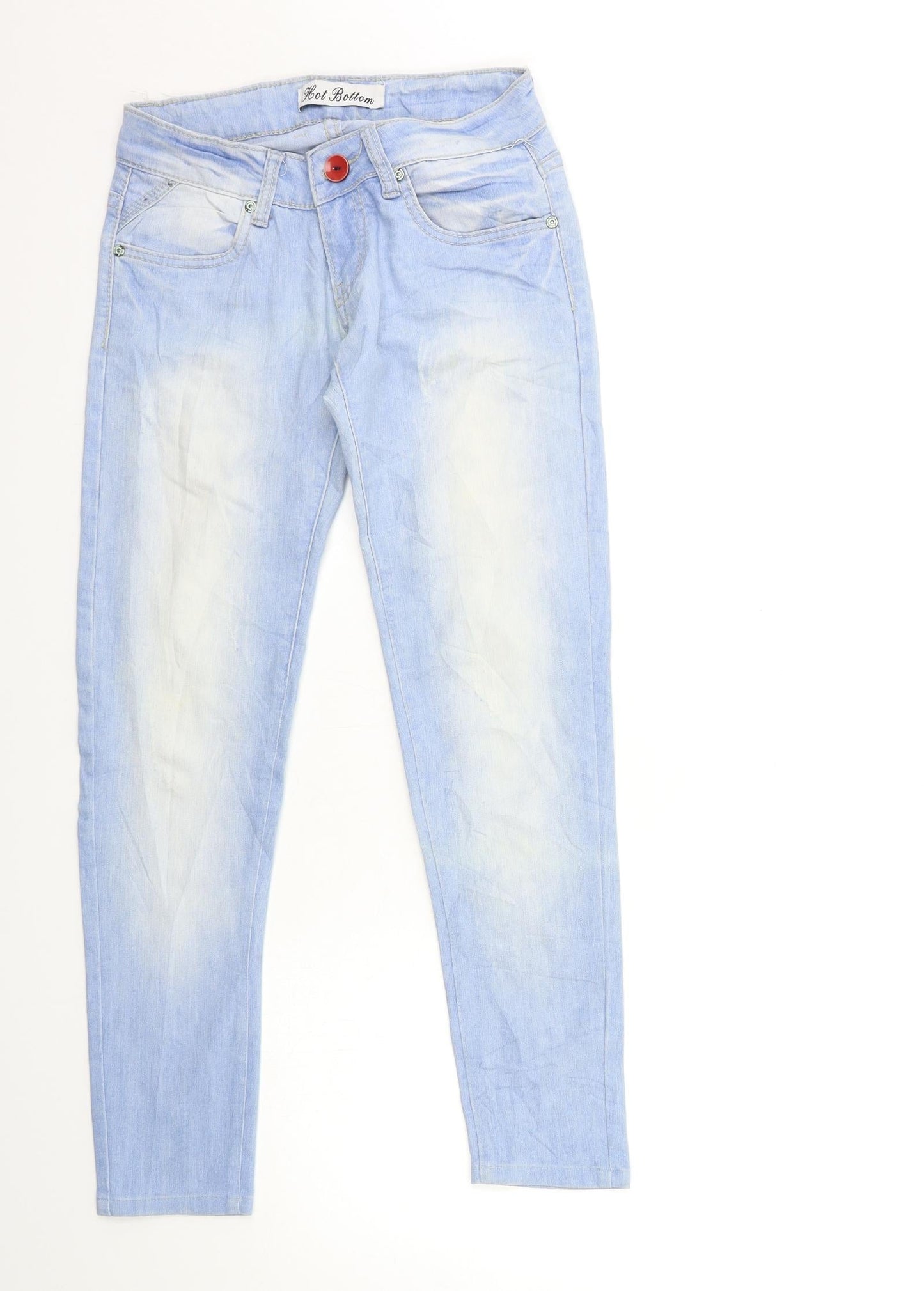 Hot Bottom Womens Blue  Denim Skinny Jeans Size S L28 in