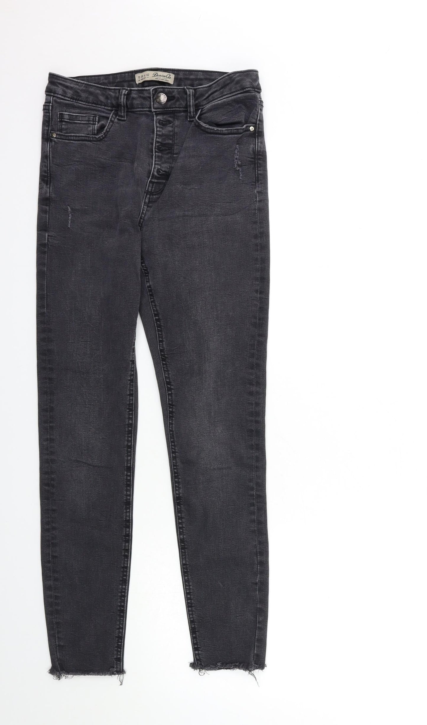 Denim & Co. Womens Grey  Denim Skinny Jeans Size 10 L29 in
