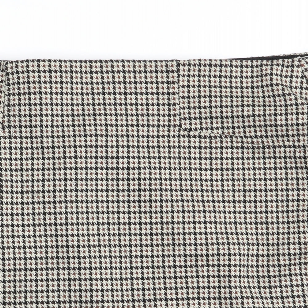 Stradivarius Womens Multicoloured Check  Mini Skirt Size S  - Stretch waistband