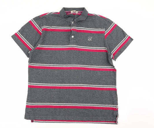 als Mens Multicoloured Striped   Polo Size M