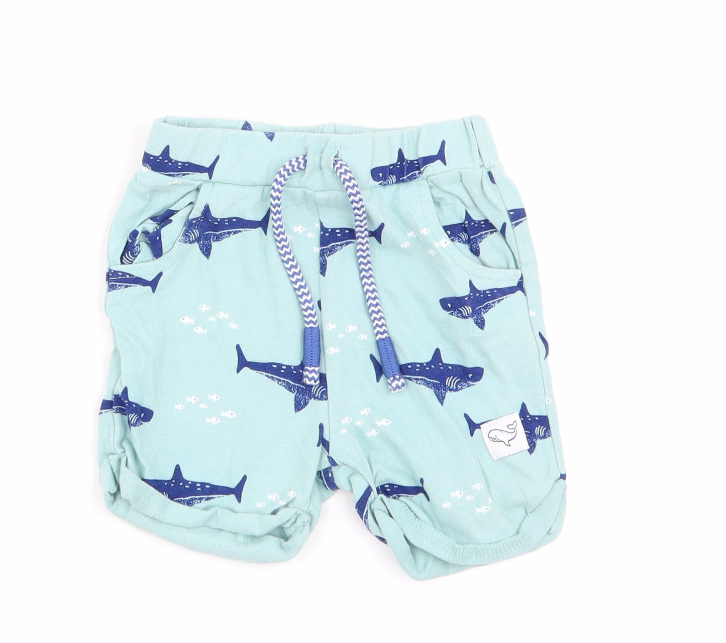 John Lewis Boys Blue Animal Print  Capri Trousers Size 3-6 Months  - shorts