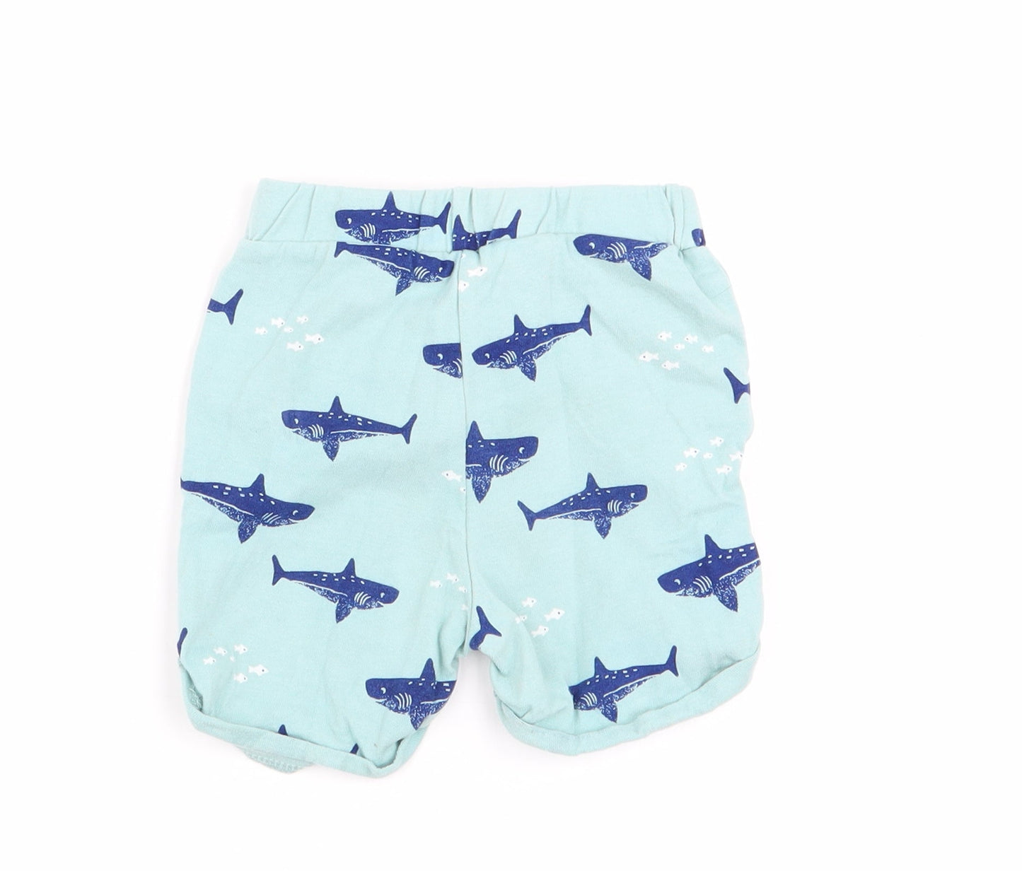 John Lewis Boys Blue Animal Print  Capri Trousers Size 3-6 Months  - shorts