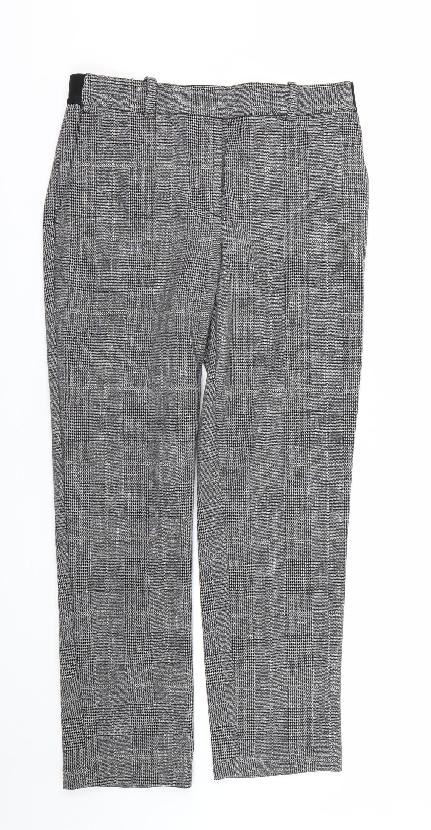 Preworn Womens Grey Check  Capri Trousers Size 30 L26 in