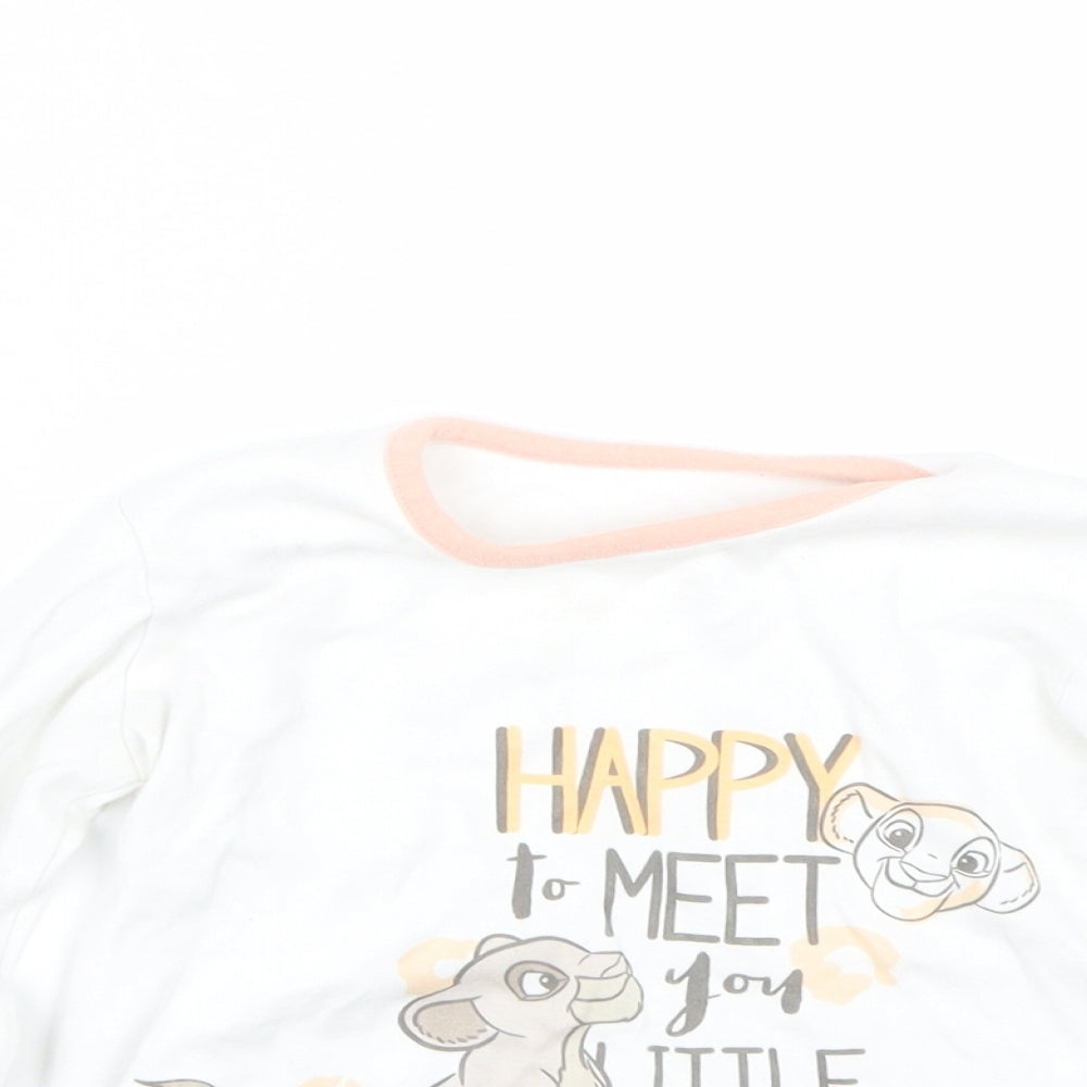 George Girls White   Cami Pyjama Top Size 18-24 Months  - Lion king