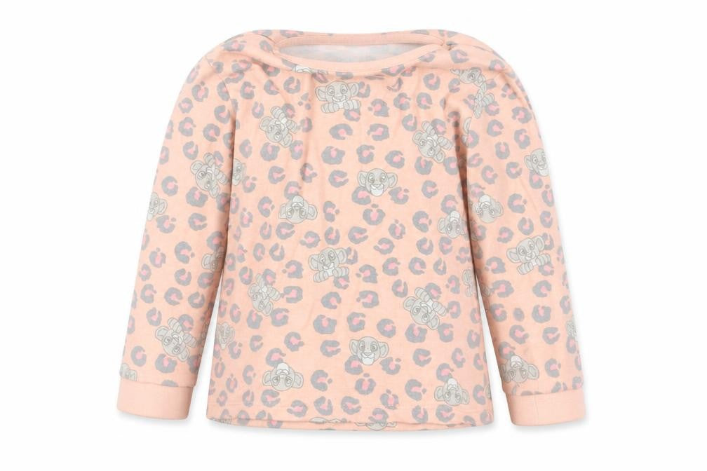 Front view of George girls’ pink animal print cami pyjama top, size 18-24, months - lion king