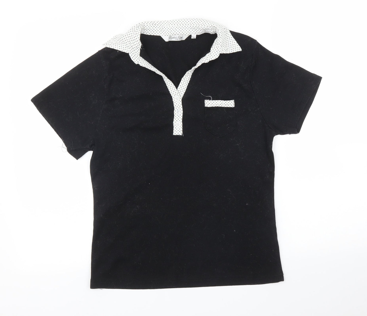 Elizabeth Scott Womens Black   Basic T-Shirt Size L