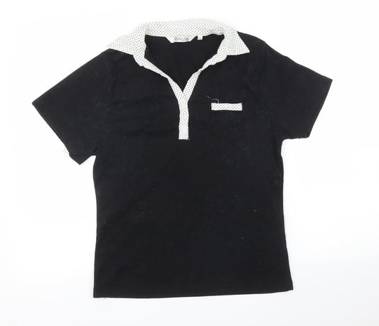 Elizabeth Scott Womens Black   Basic T-Shirt Size L