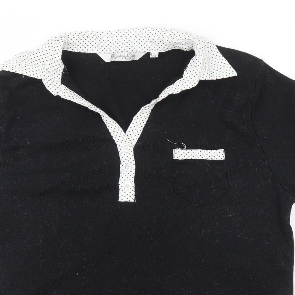 Elizabeth Scott Womens Black   Basic T-Shirt Size L