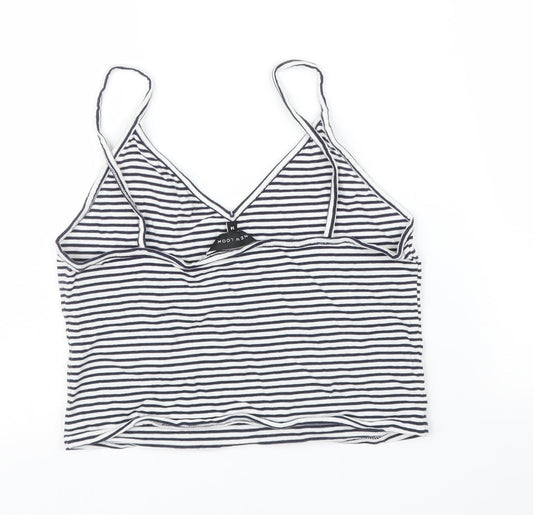 New Look Womens White Striped  Camisole Blouse Size 14