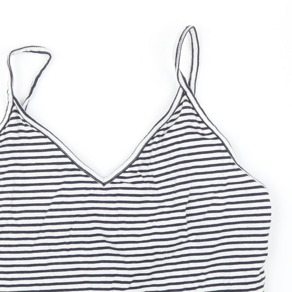 New Look Womens White Striped  Camisole Blouse Size 14