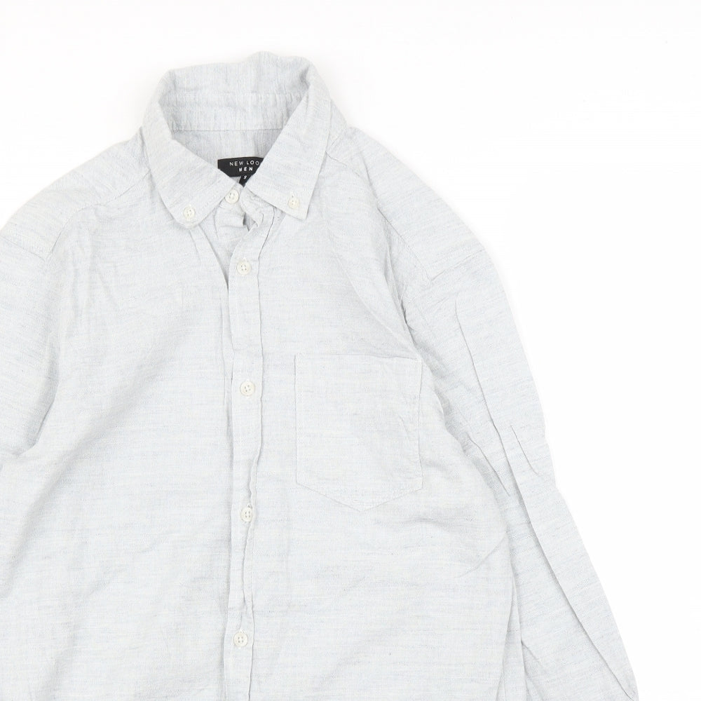 New Look Mens Grey    Button-Up Size S